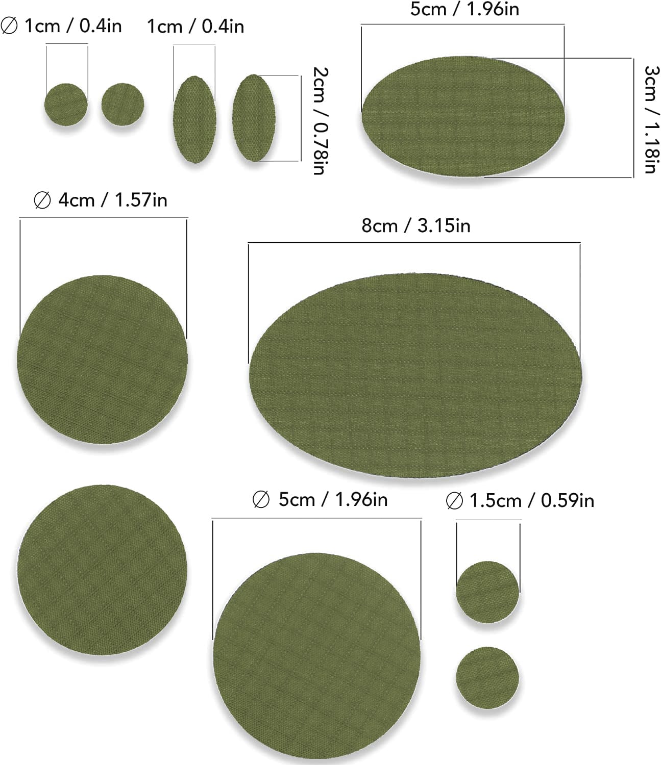 aZengear Olive Down Jacket Repair Patches | Pre-Cut, Self-Adhesive