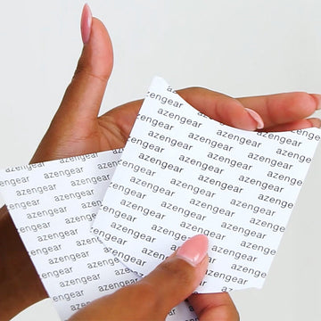 aZengear Double Sided Body Tape for Clothes, Hijab, Dress (104 Strip Pack) - Clear, Transparent, Strong Adhesion for All Skin Types and Fashion Clothing Fabrics