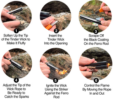 aZengear Flint Steel Pro Fire Starter - How to Use Instructions