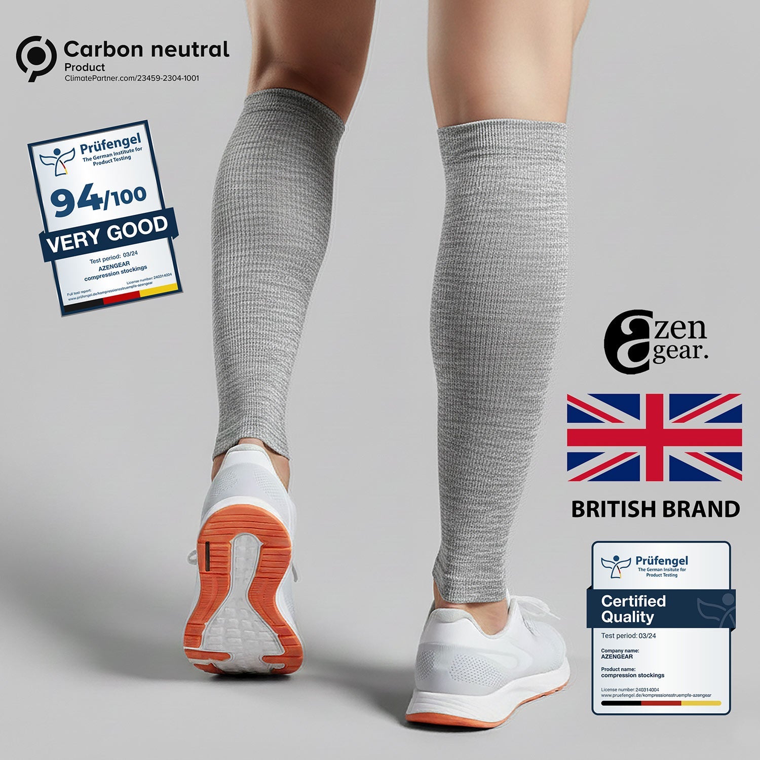 Calf Support Compression Sleeves for Shin Splints (20 - 30 mmHg / Class 2) (Pair) - aZengear (Artdriver Ltd)