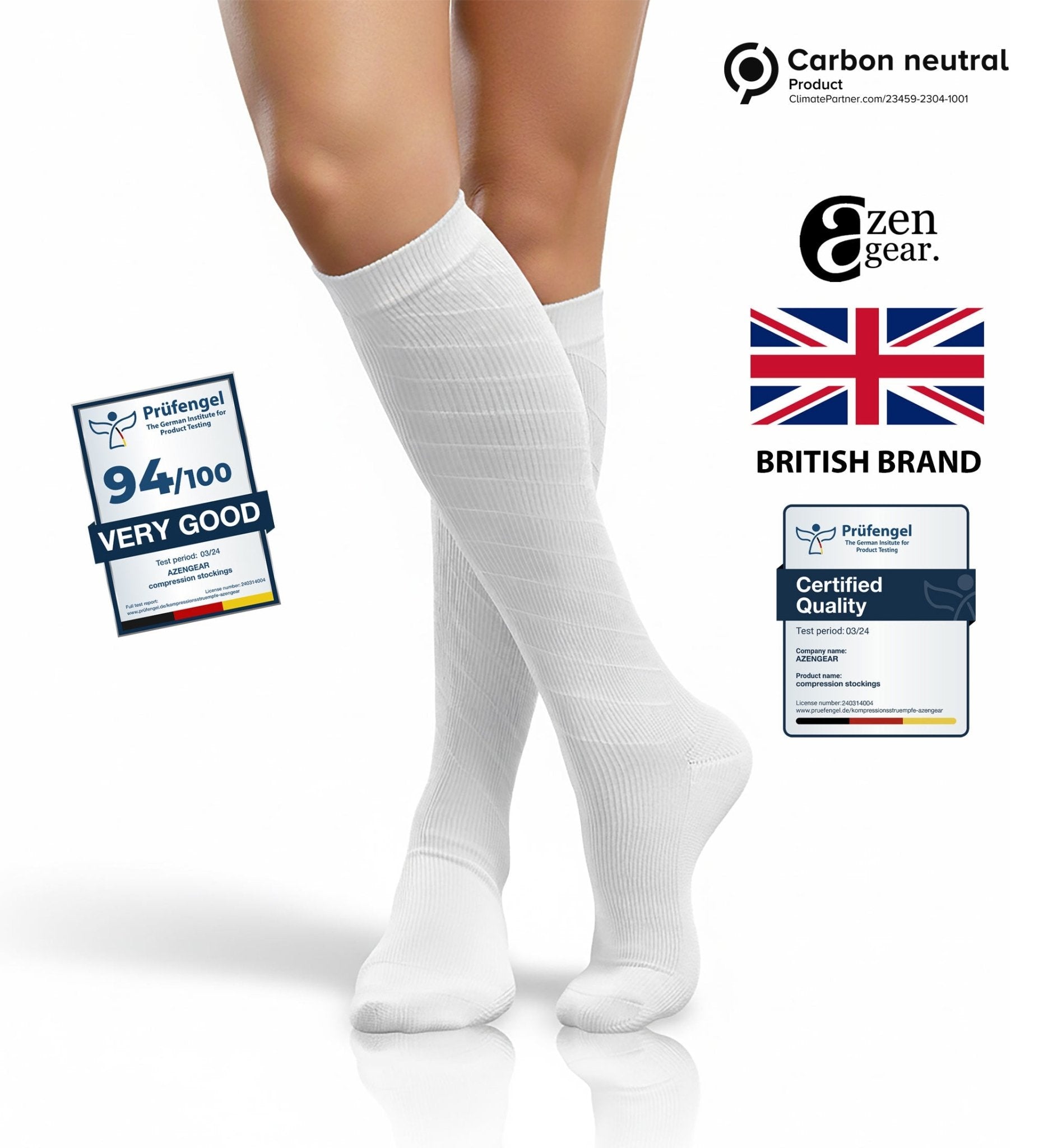 Compression Socks for Men & Women (20 - 30 mmHg) (Pair) - aZengear (Artdriver Ltd)