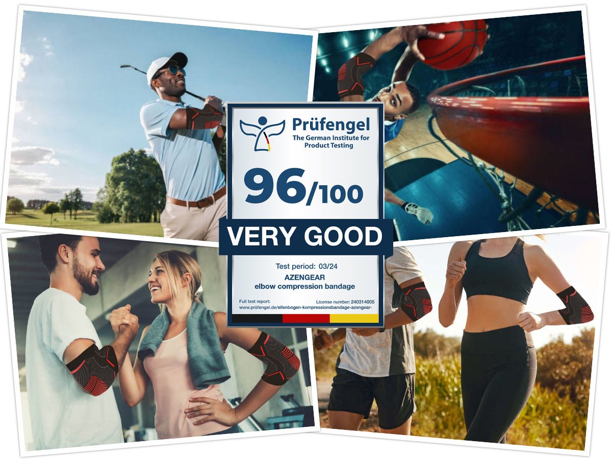 Elbow Support Compression Sleeves (Pair) for Instant Joint Pain Relief - aZengear (Artdriver Ltd)