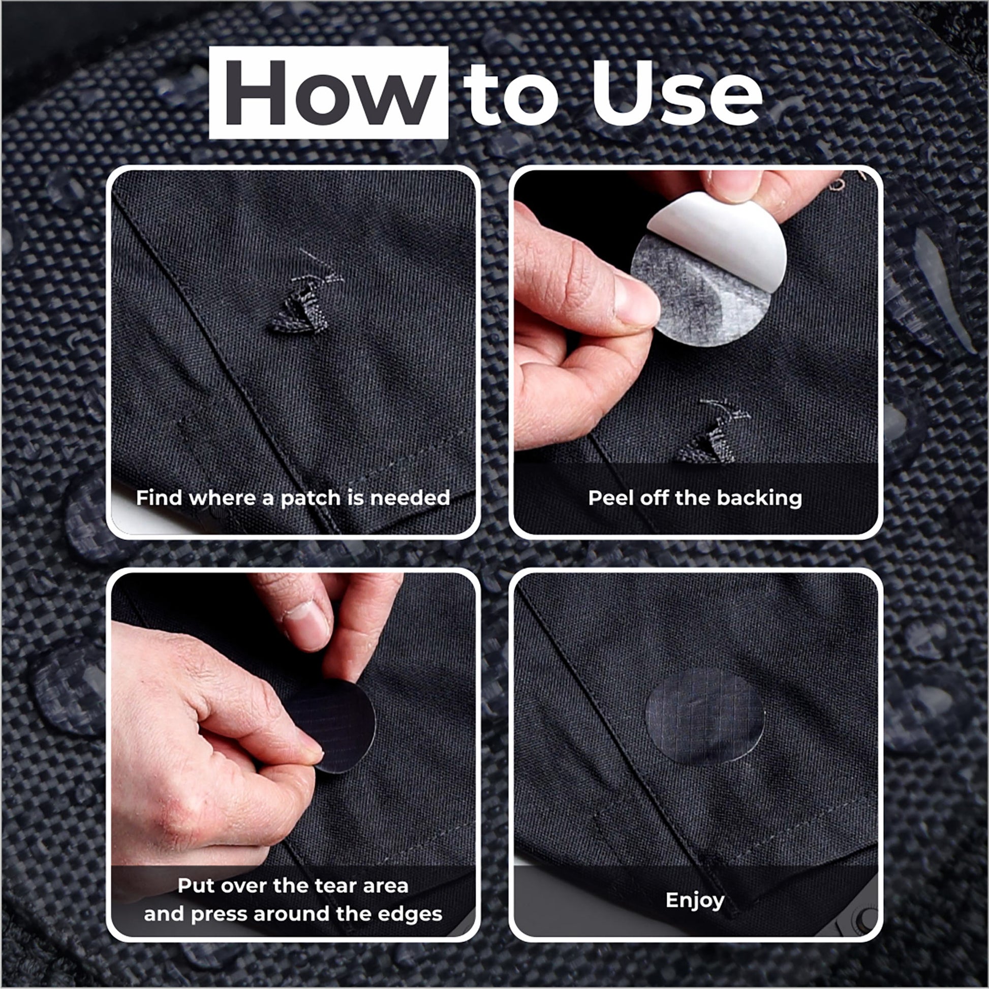 rip-stop nylon fabric is waterproof, tear resistant and can be used to fix torn umbrellas, gloves, bags, backpacks, skiing clothing, sleeping bags, down jackets, tents