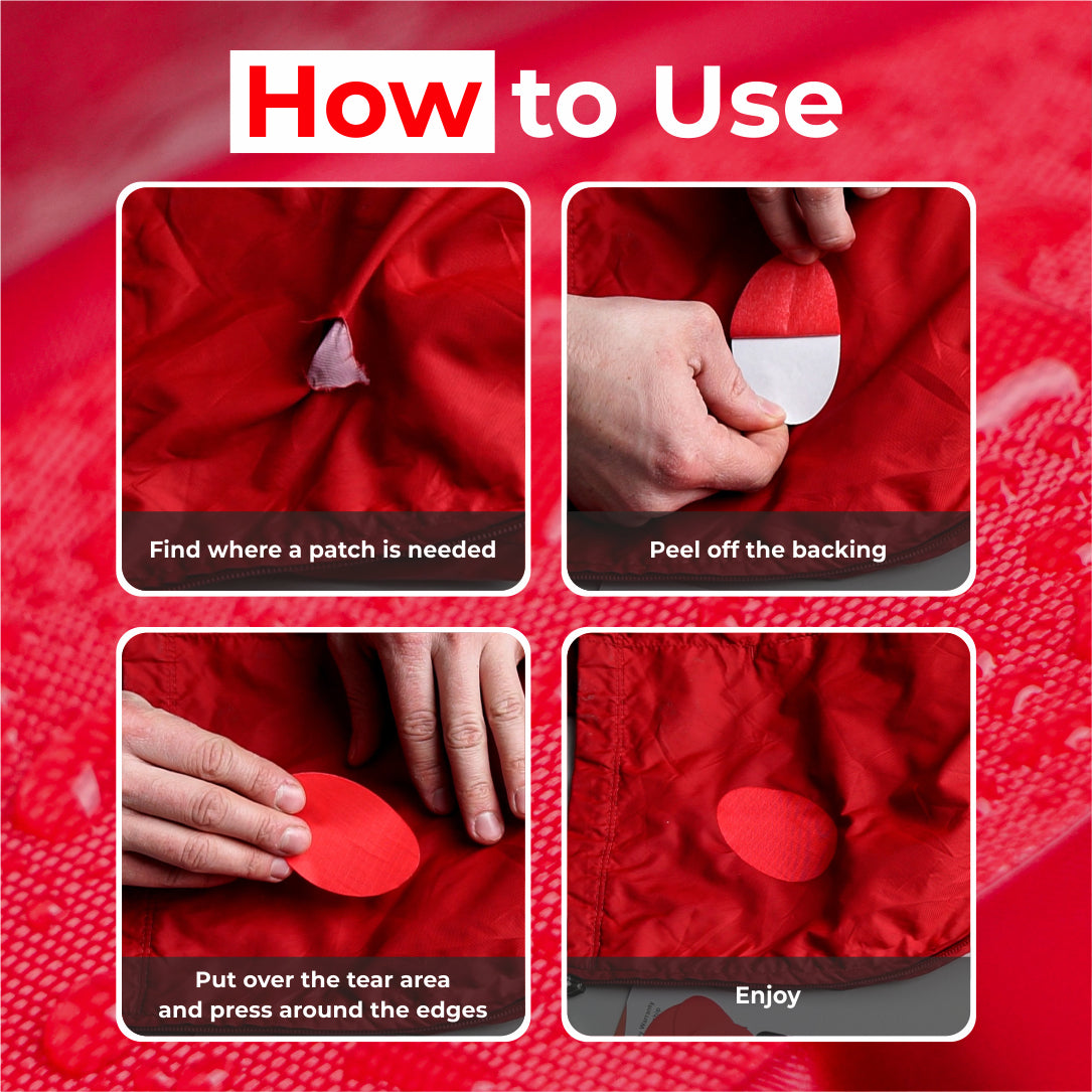 Pre-Cut, Self-Adhesive, Soft, Waterproof, Tear-Resistant Rip-Stop Nylon Fabric to Fix Holes in Clothing