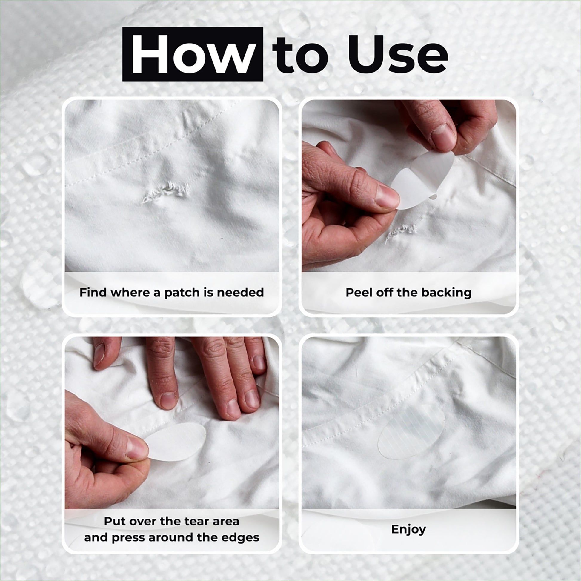 aZengear White Down Jacket Repair Patches | Pre-Cut, Self-Adhesive