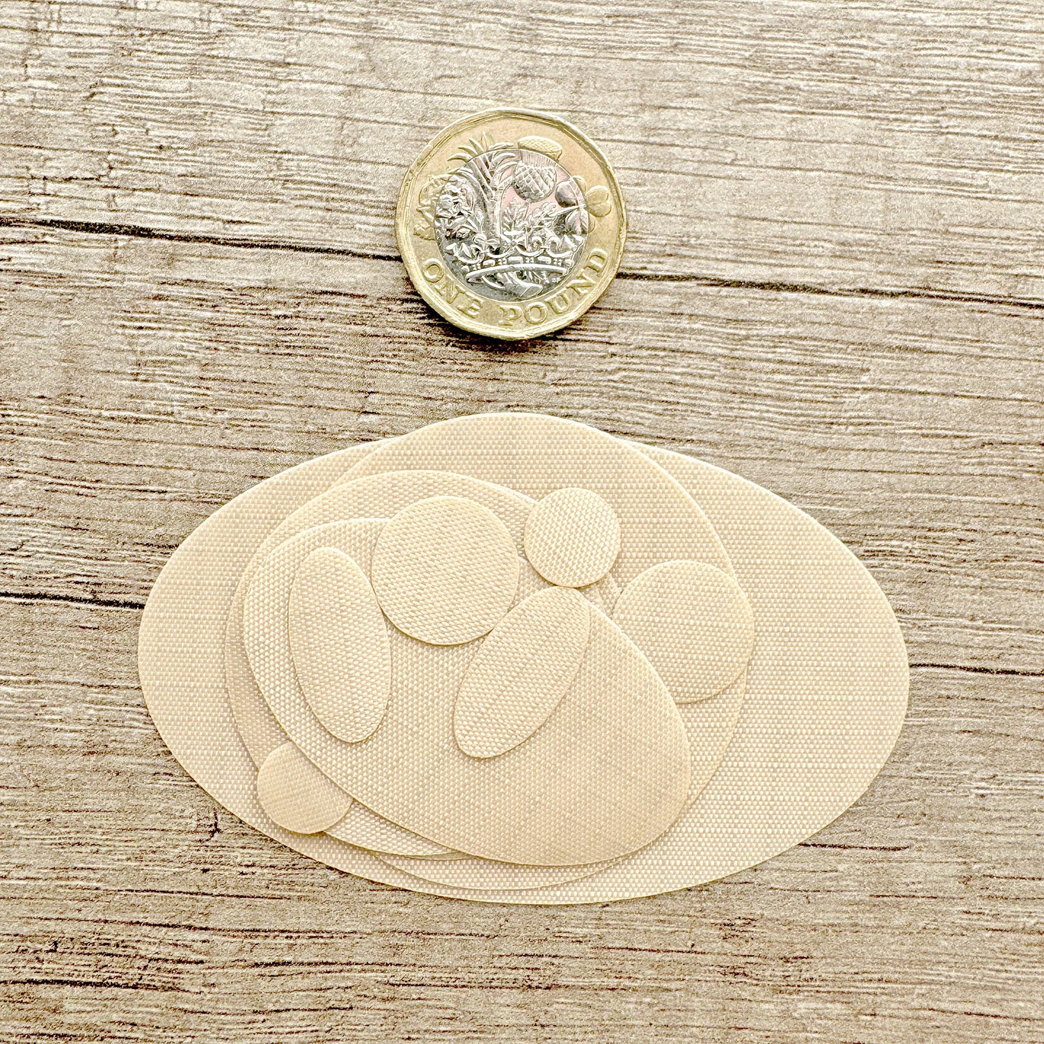 Down Jacket Repair Patches - Self Adhesive Clothing Nylon Patch Waterproof - Light Beige Off White