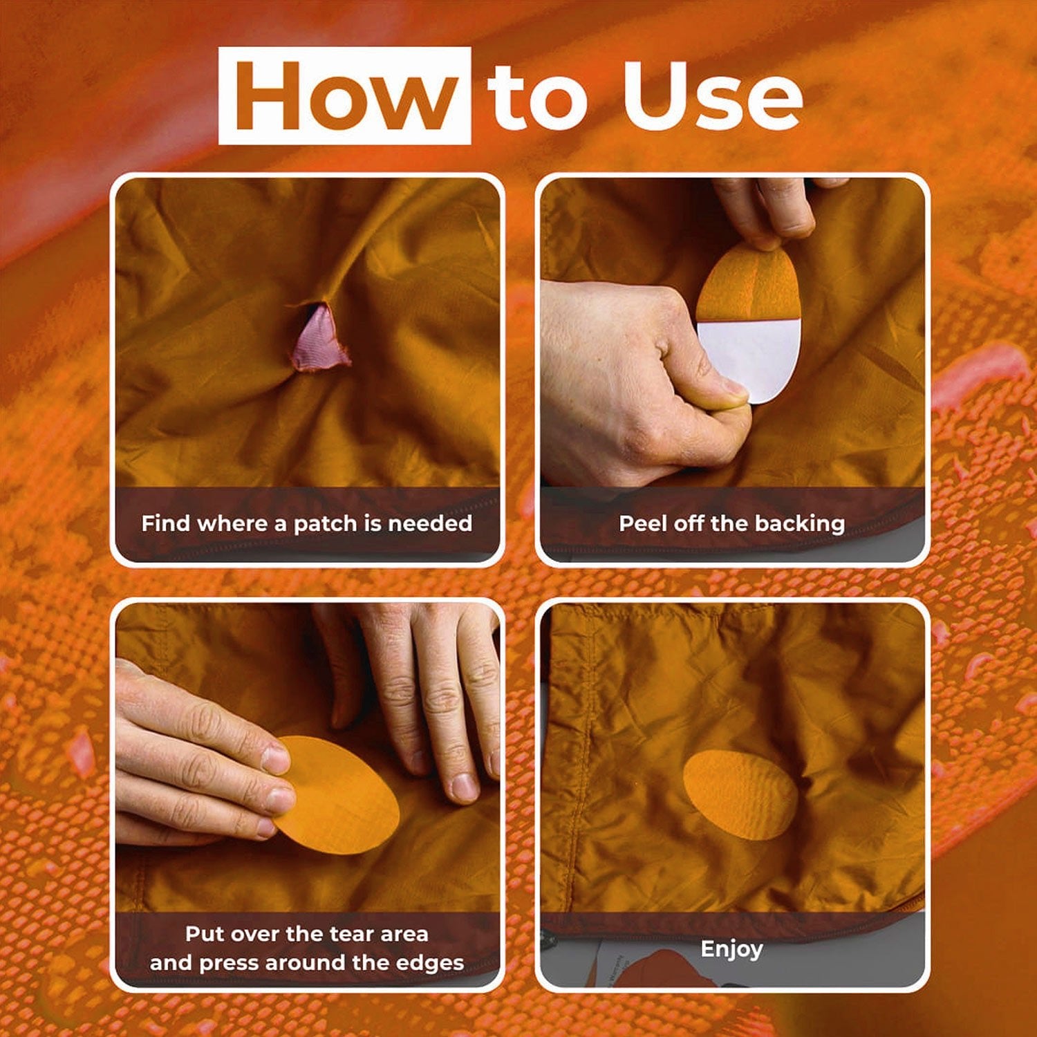 Puffer Jacket Repair Patches - Waterproof, Self - Adhesive, Tear - Cold - Heat - Resistant - aZengear (Artdriver Ltd)