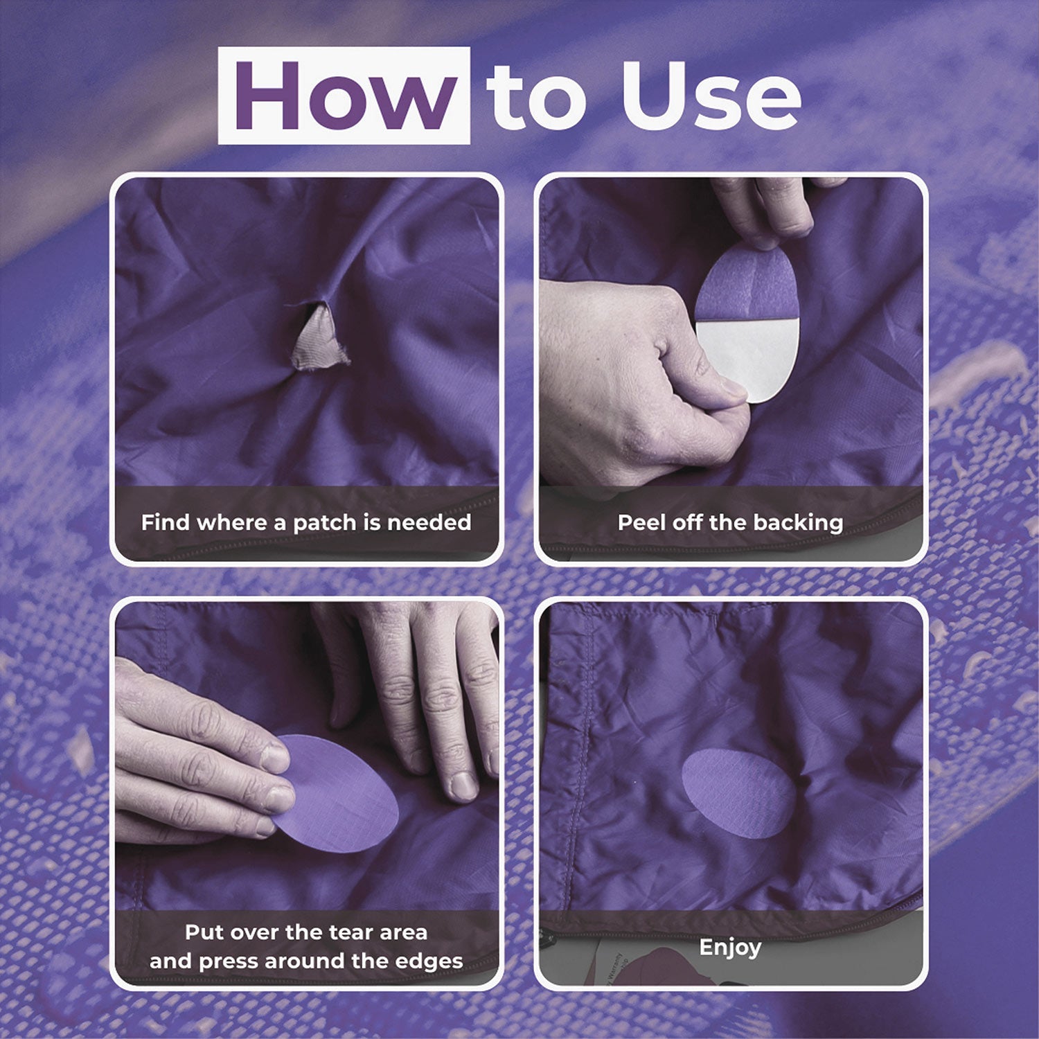 Puffer Jacket Repair Patches - Waterproof, Self - Adhesive, Tear - Cold - Heat - Resistant - aZengear (Artdriver Ltd)