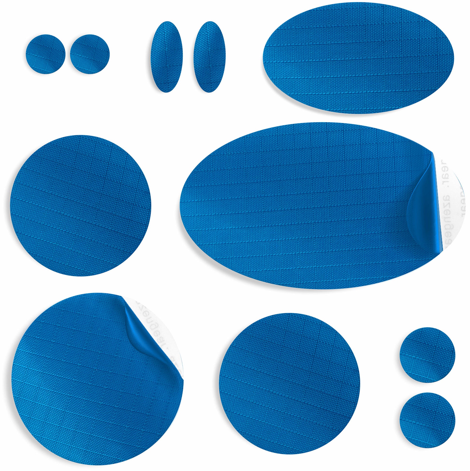 Blue Puffer Jacket Repair Patches | Waterproof, Pre-Cut, Self-Adhesive, Tear-Resistant (11 Pieces)