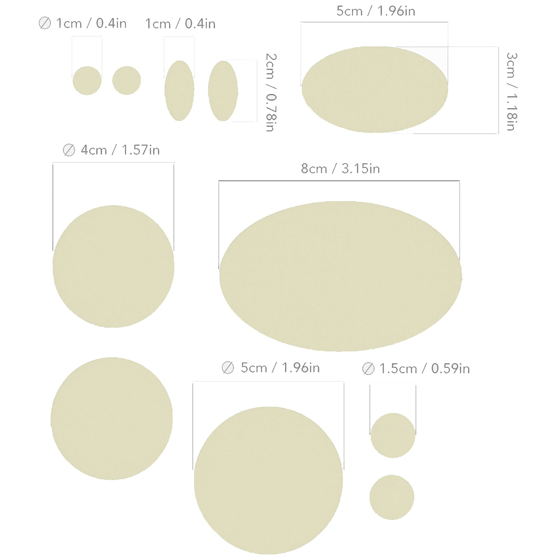 Light Beige Off-White Tent Puffer Jacket Repair Patches | Waterproof, Pre-Cut, Self-Adhesive, Tear-Resistant (11 Pieces)