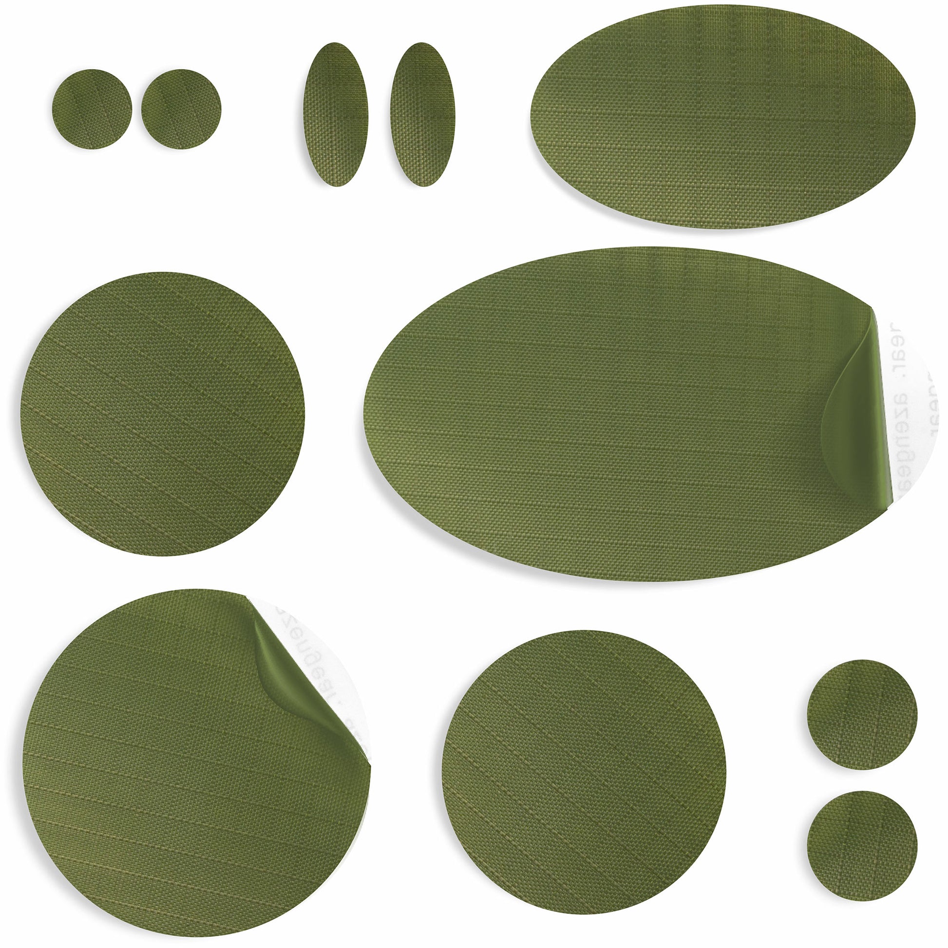 Olive Green Puffer Jacket Repair Patches | Waterproof, Pre-Cut, Self-Adhesive, Tear-Resistant (11 Pieces)