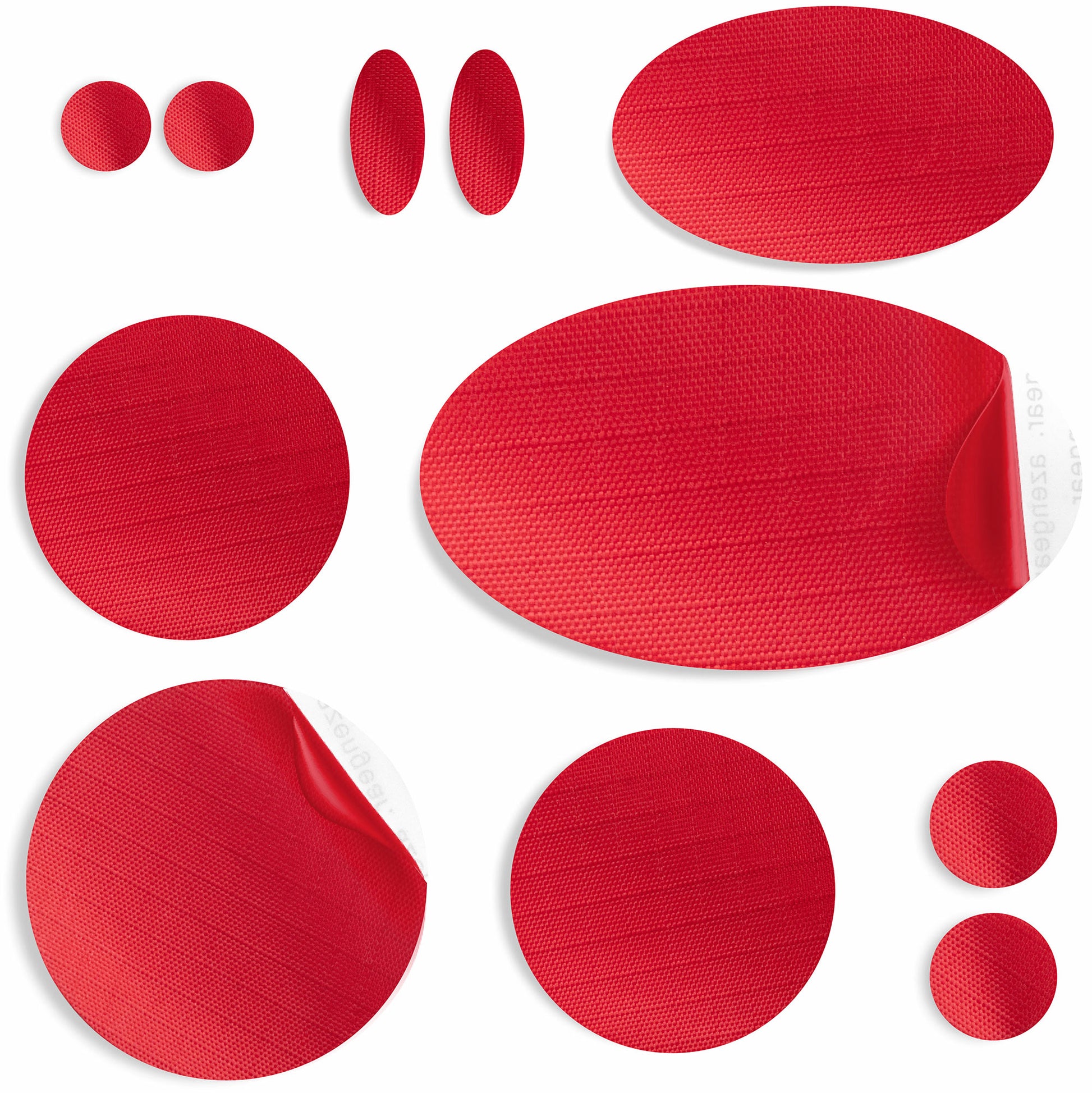 Red Puffer Jacket Repair Patches | Waterproof, Pre-Cut, Self-Adhesive, Tear-Resistant (11 Pieces)