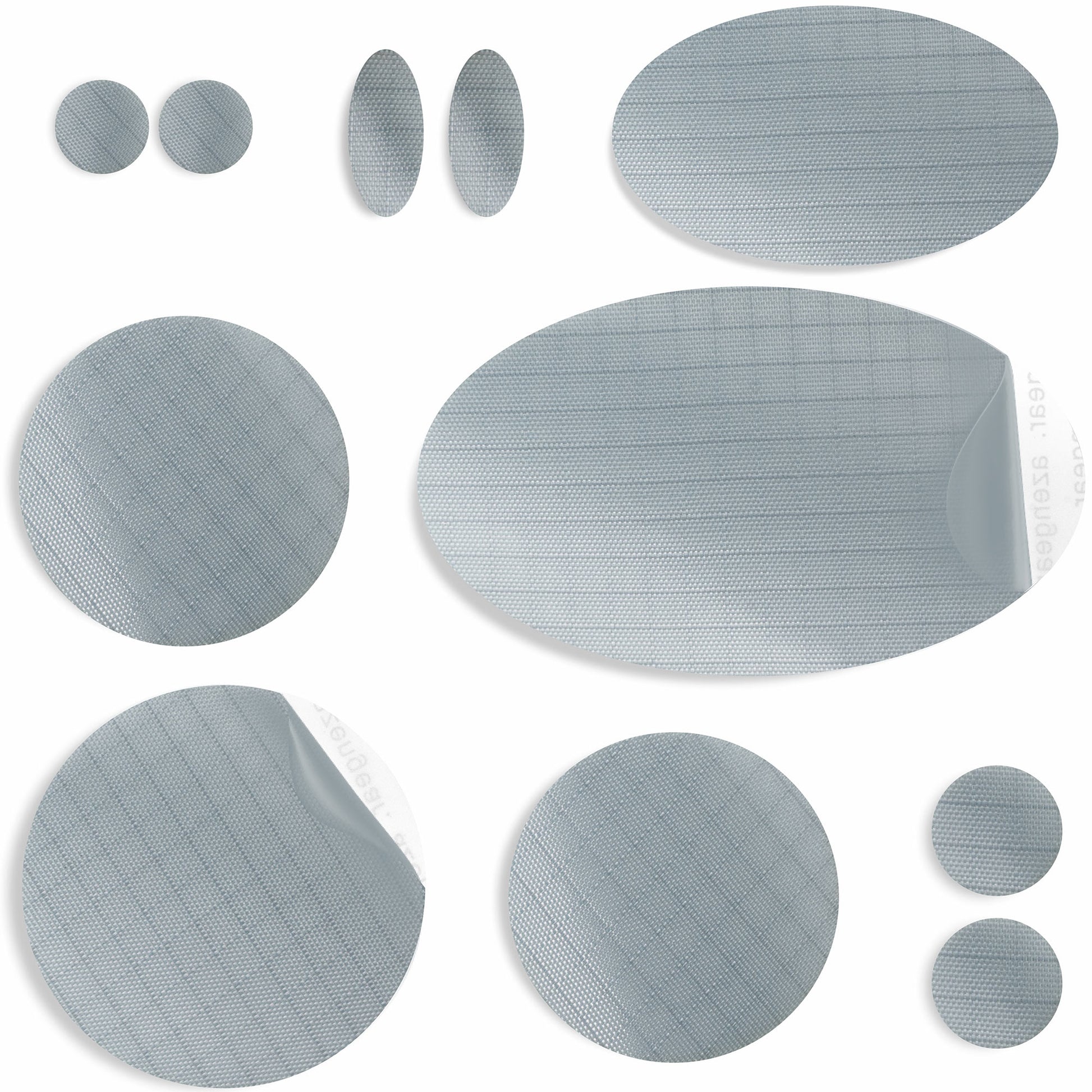 Silver Grey Puffer Jacket Repair Patches | Waterproof, Pre-Cut, Self-Adhesive, Tear-Resistant (11 Pieces)