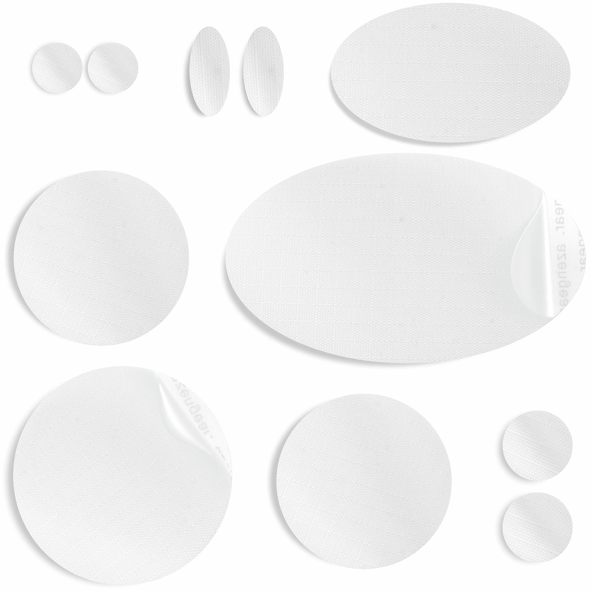 White Puffer Jacket Repair Patches | Waterproof, Pre-Cut, Self-Adhesive, Tear-Resistant (11 Pieces)