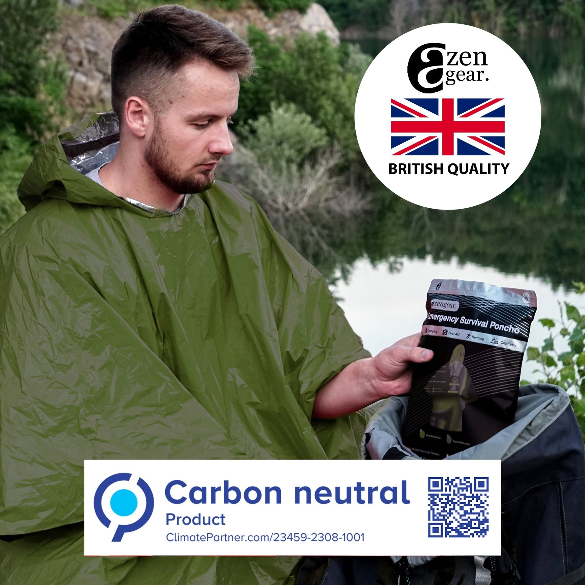 Reversible Emergency Survival Foil Poncho (4pc) - aZengear (Artdriver Ltd)