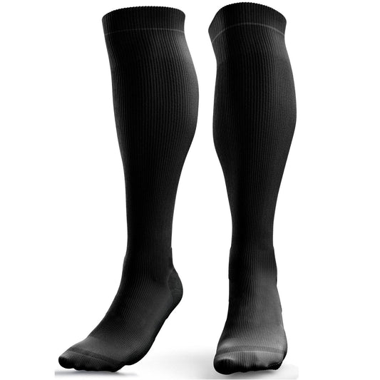 Compression Socks for Men & Women (20-30 mmHg) (Black/White, Pair)