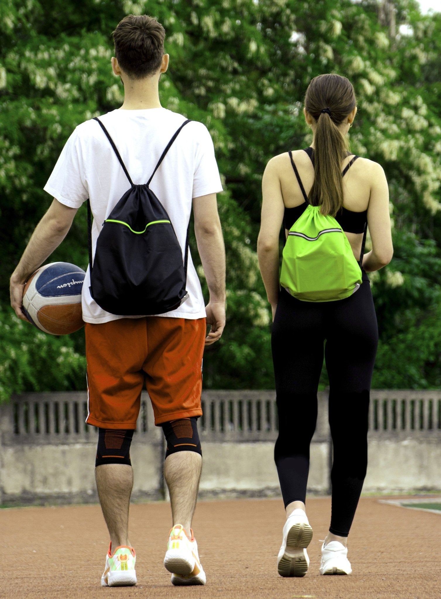 Drawstring Gym Bag from Waterproof Recycled Polyester - Rucksack for Sport, PE, Swim, Beach, Yoga, Travel (Neon Green) - aZengear
