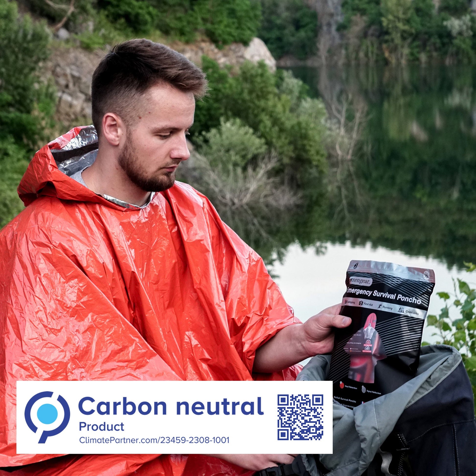 Reversible Emergency Survival Foil Poncho (4pc) - aZengear