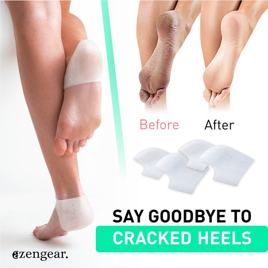 Silicone Heel Protectors (2 Pairs) to Prevent Blisters and Cracked Heels - aZengear