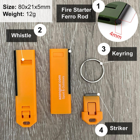 Survival Whistle with Flint Fire Starter