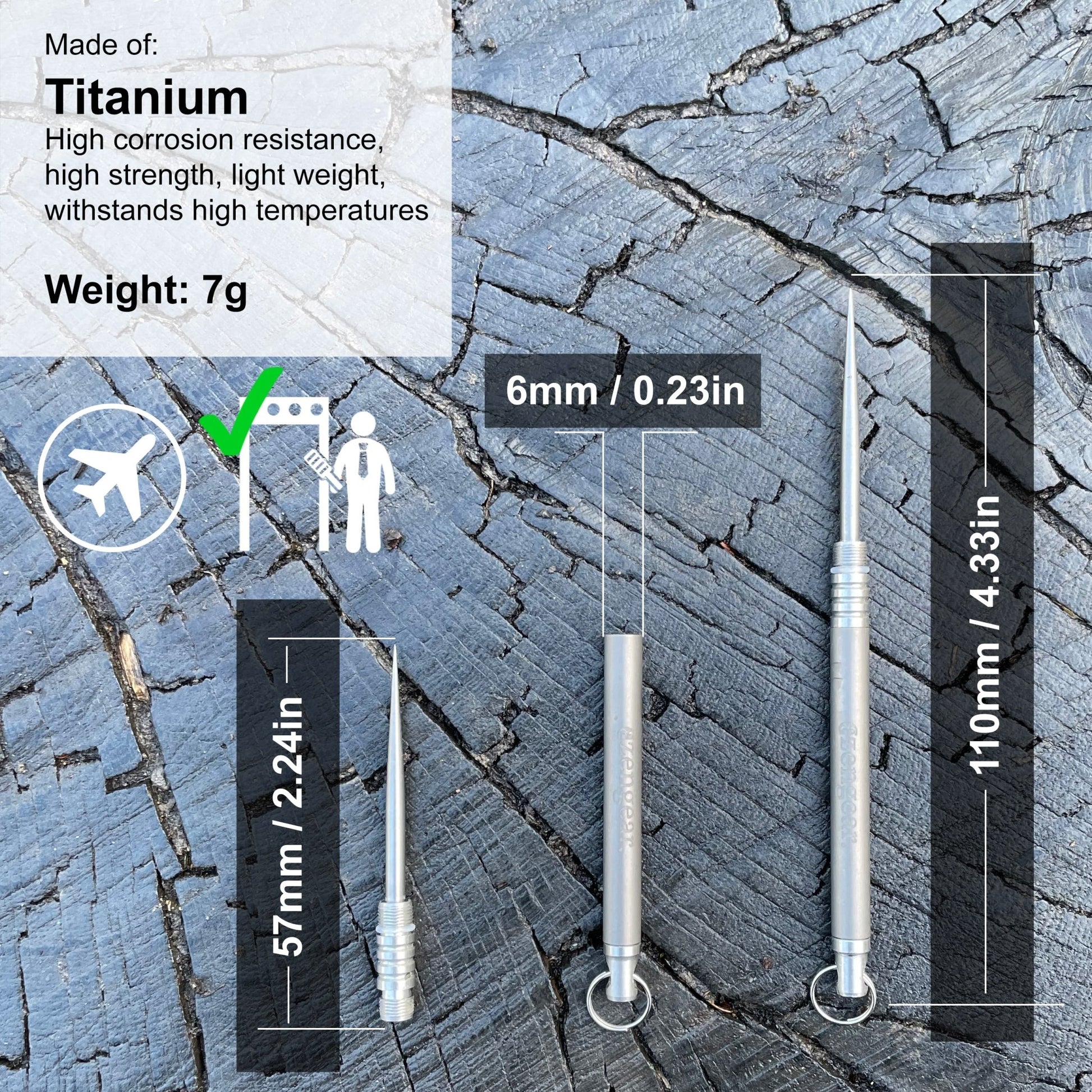Titanium Toothpick With a Keyring - aZengear