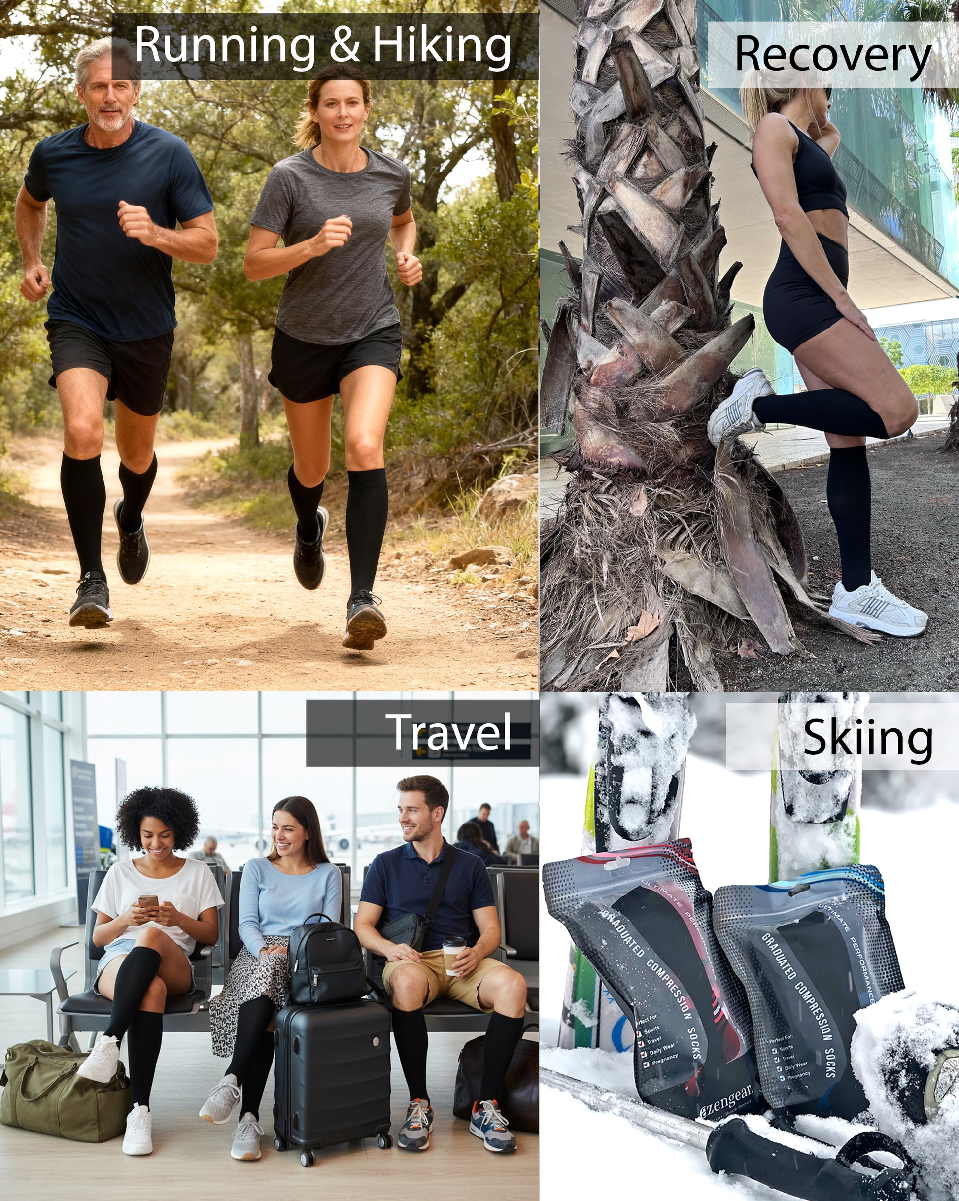 azengear Compression Socks for Men & Women running hiking flight travel