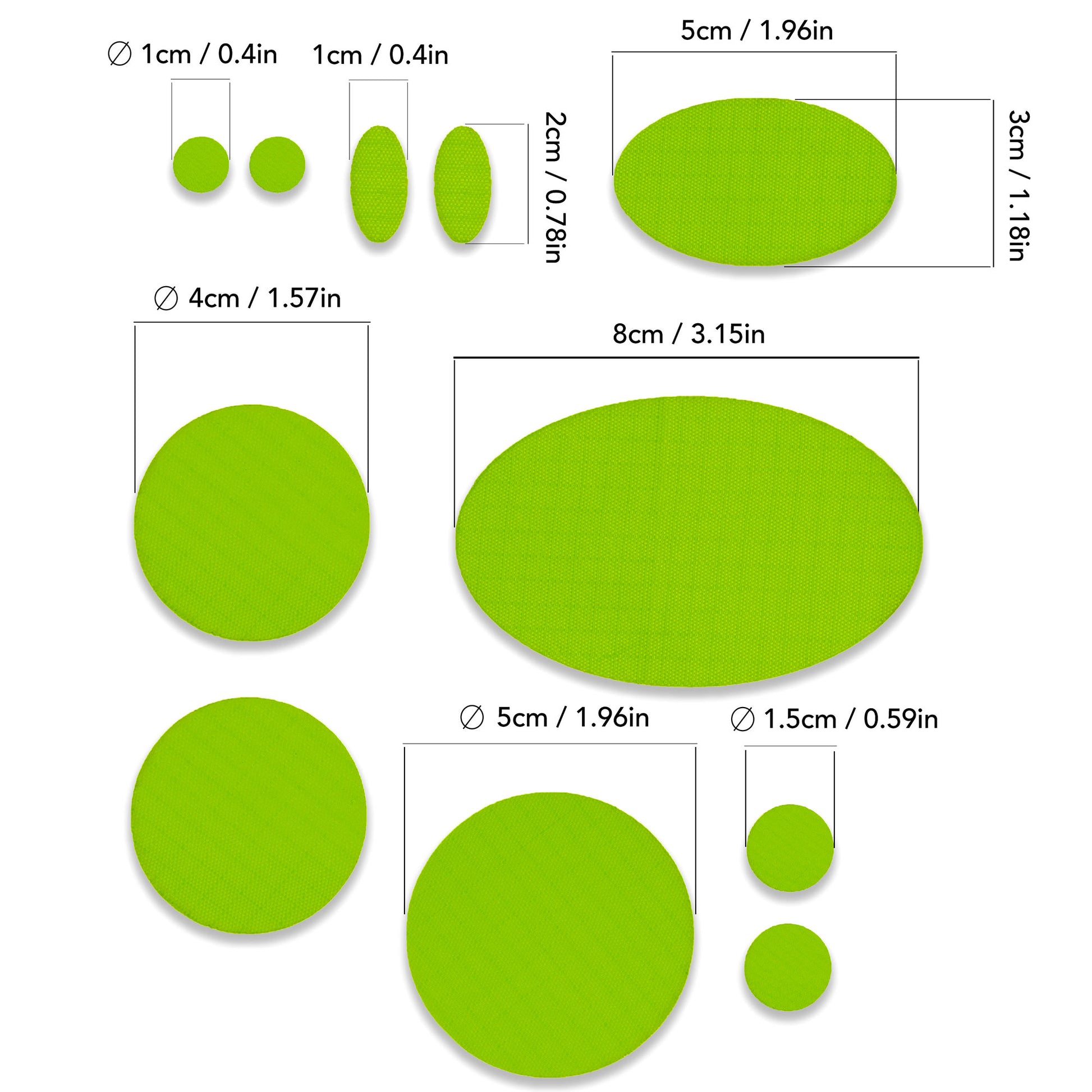 Green Down Jacket Repair Patches - Self Adhesive Clothing Nylon Patch Waterproof (Neon Green)