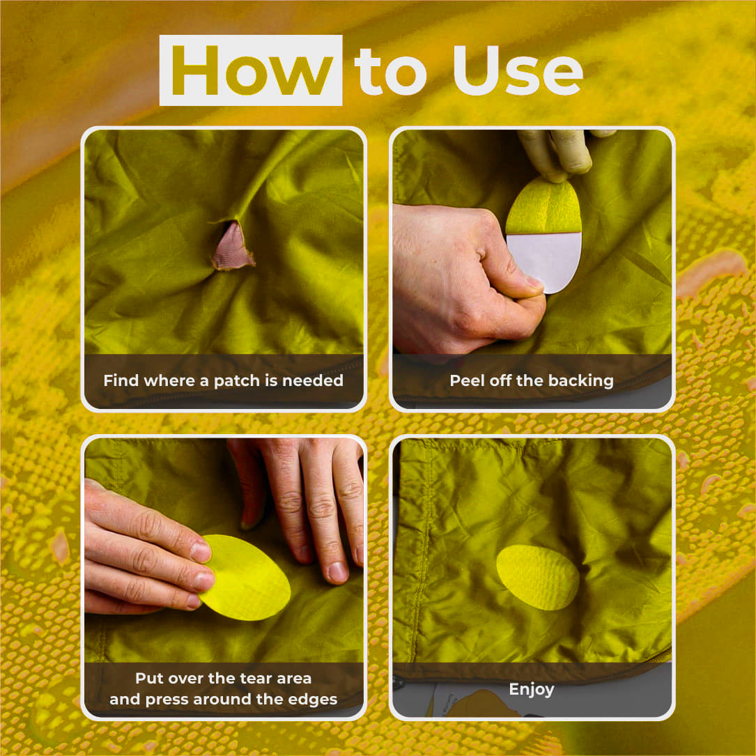 aZengear Yellow Down Jacket Repair Patches | Pre-Cut, Self-Adhesive, Soft, Waterproof