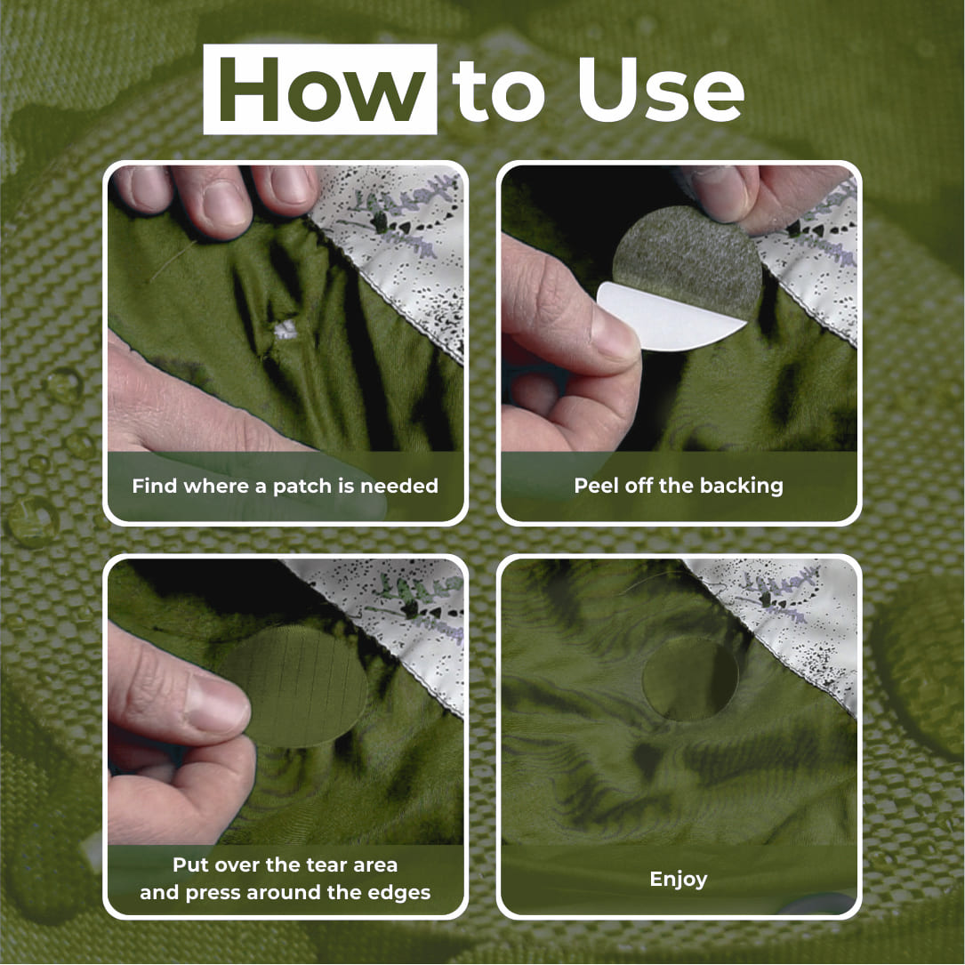 aZengear Olive Down Jacket Repair Patches | Pre-Cut, Self-Adhesive