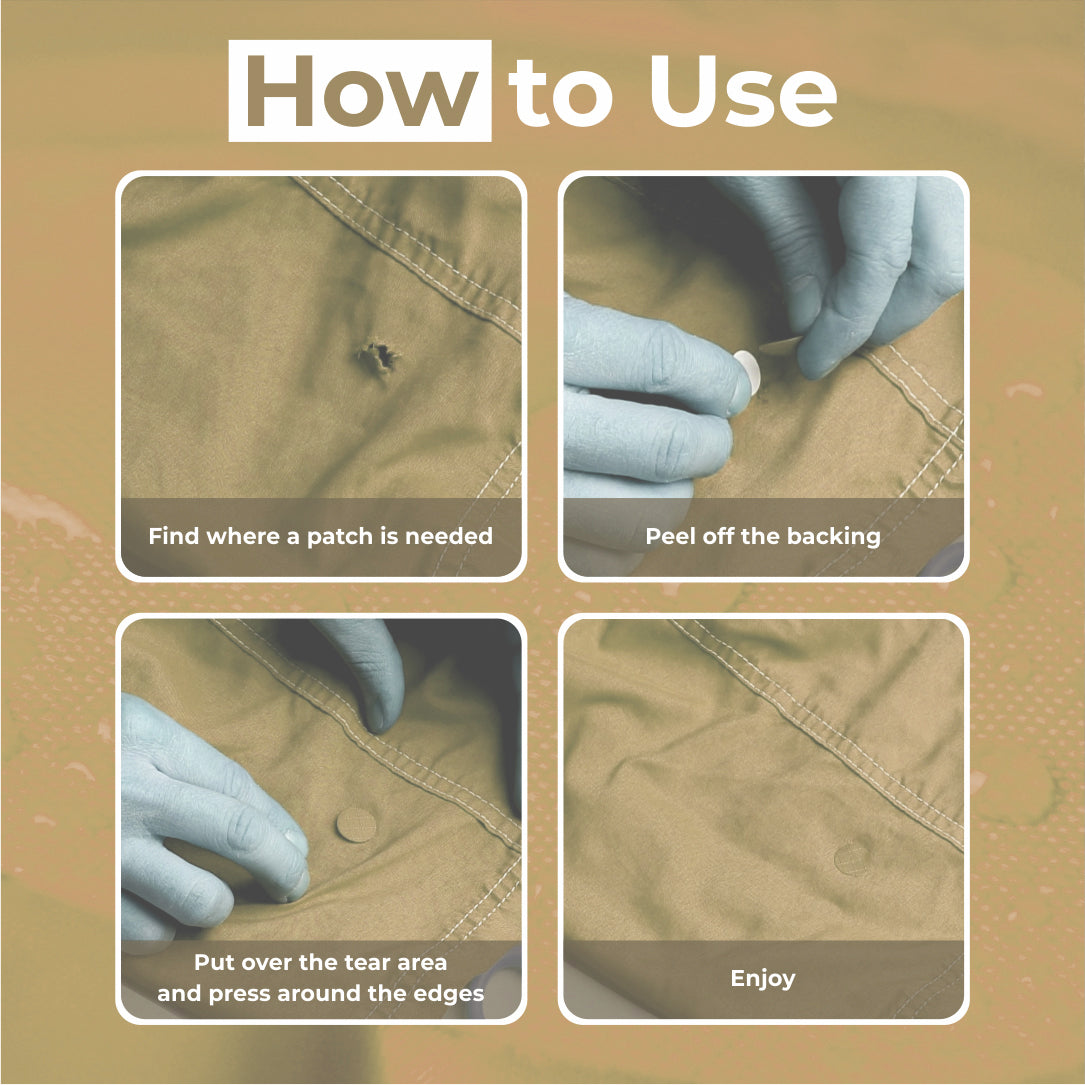 aZengear Beige Down Jacket Repair Patches | Pre-Cut, Self-Adhesive, Soft, Waterproof