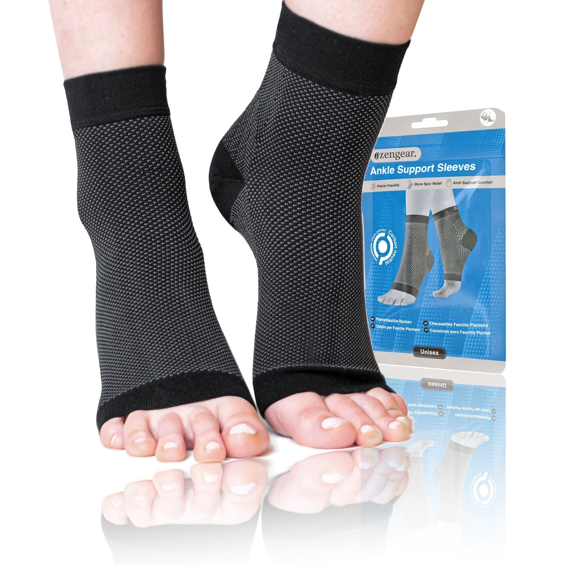 Ankle Support Brace, Plantar Fasciitis Socks (2 Pairs) - aZengear (Artdriver Ltd)