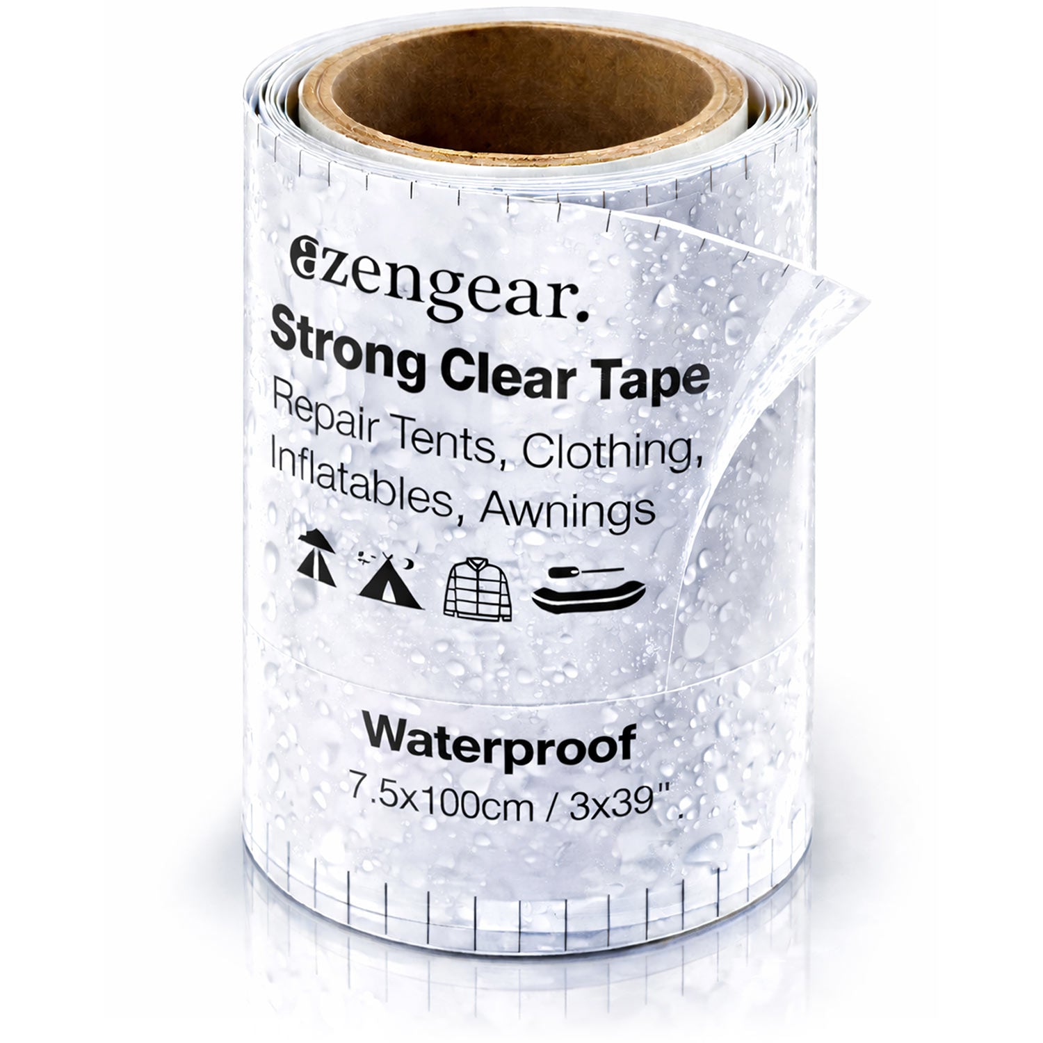 aZengear Tenacious Waterproof Transparent Tape to Repair Jackets, Tents, Inflatables