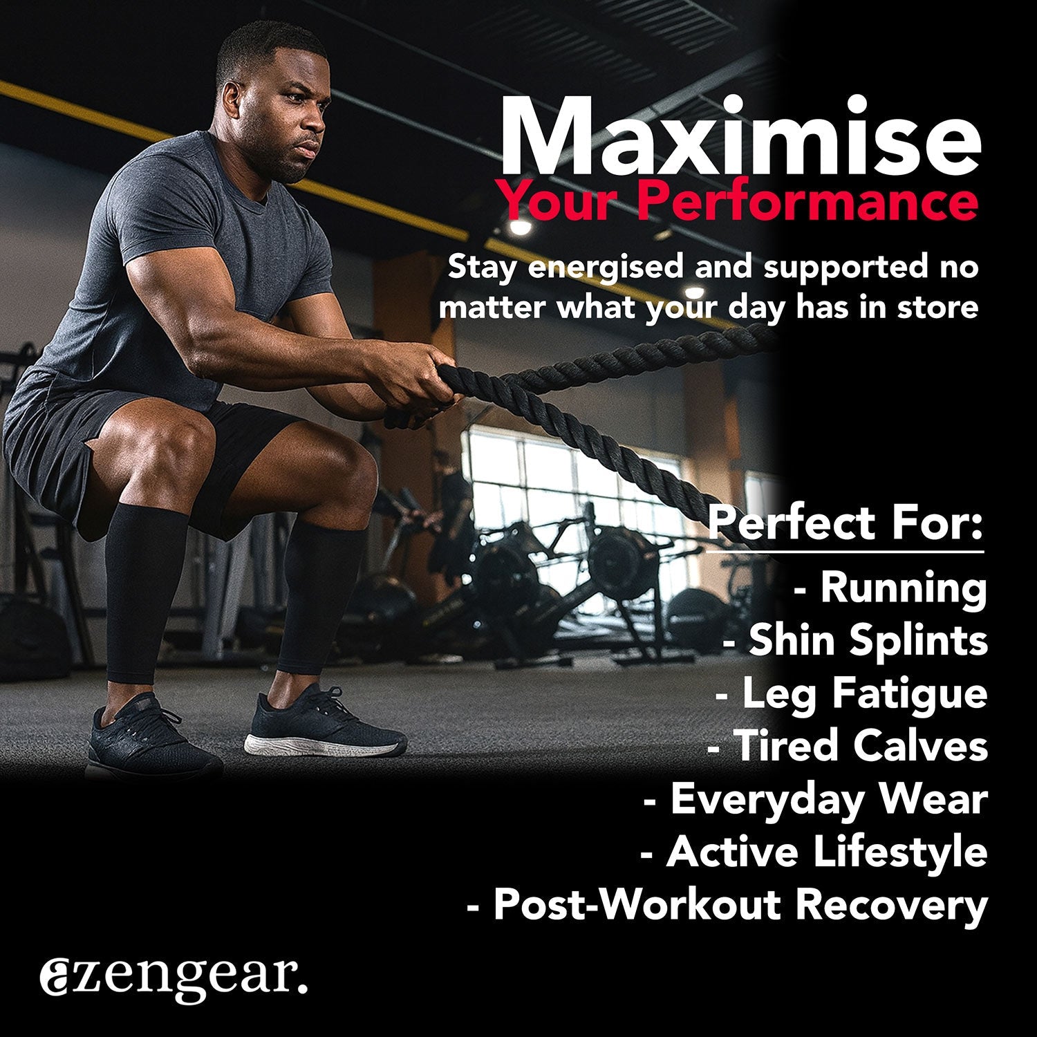 Calf Support Compression Sleeves for Shin Splints (20 - 30 mmHg / Class 2) (Pair) - aZengear (Artdriver Ltd)