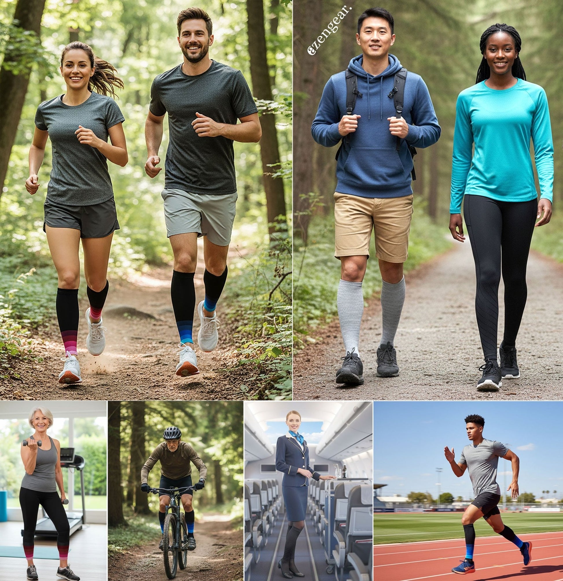 Calf Support Compression Sleeves for Shin Splints (20 - 30 mmHg / Class 2) (Pair) - aZengear (Artdriver Ltd)