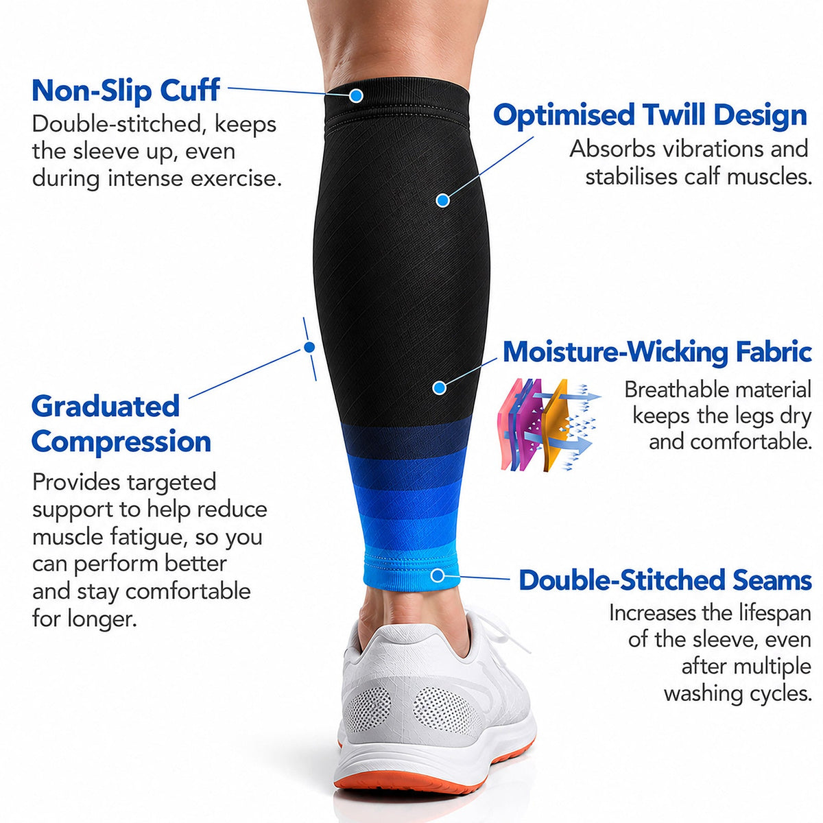 Calf Support Compression Sleeves (Pair) for Women and Men - aZengear