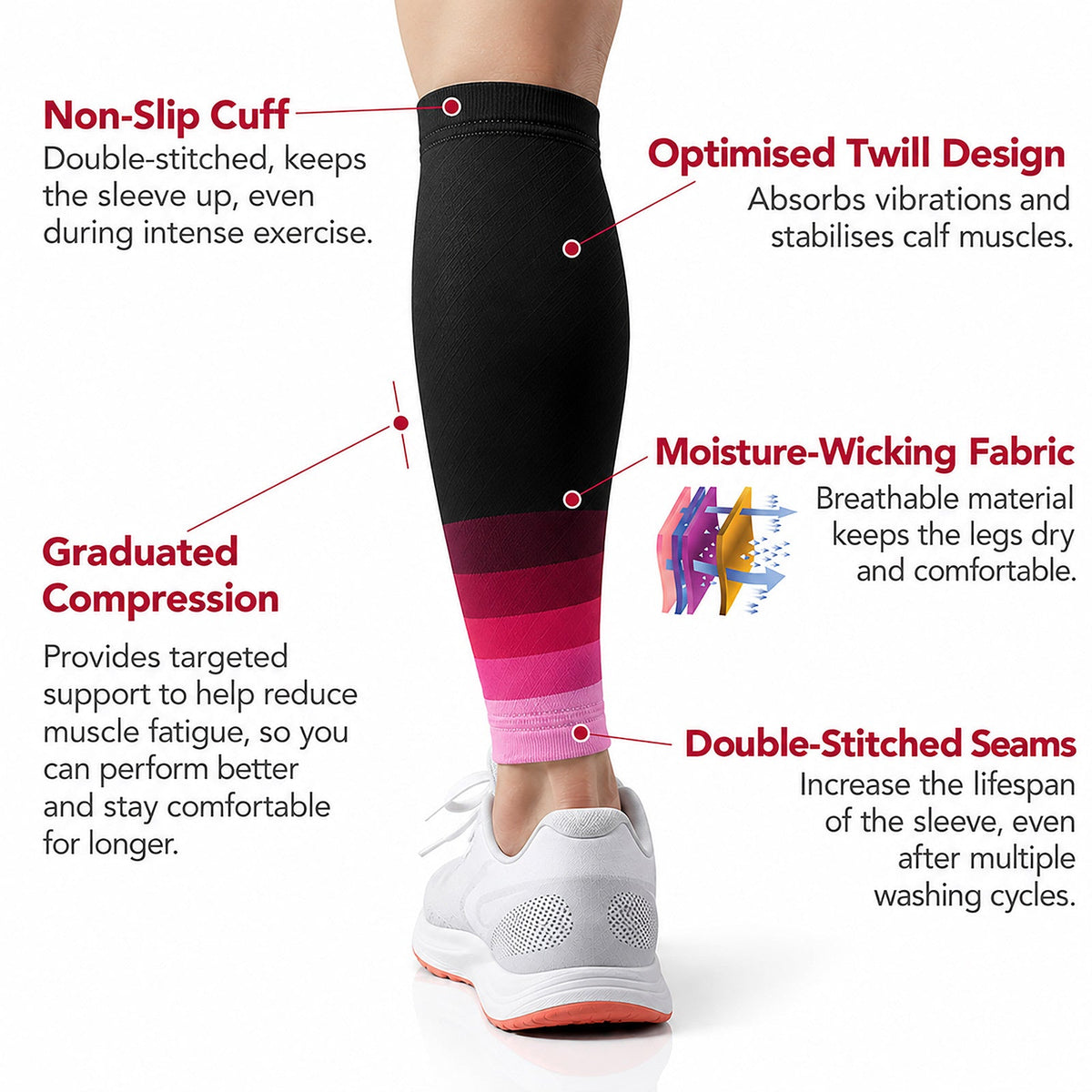 Calf Support Compression Sleeves (Pair) for Women and Men - aZengear