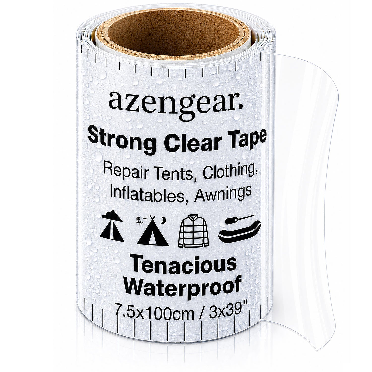 Clear Tenacious Waterproof Tape for Tents, Jackets, Inflatables, PVC - aZengear