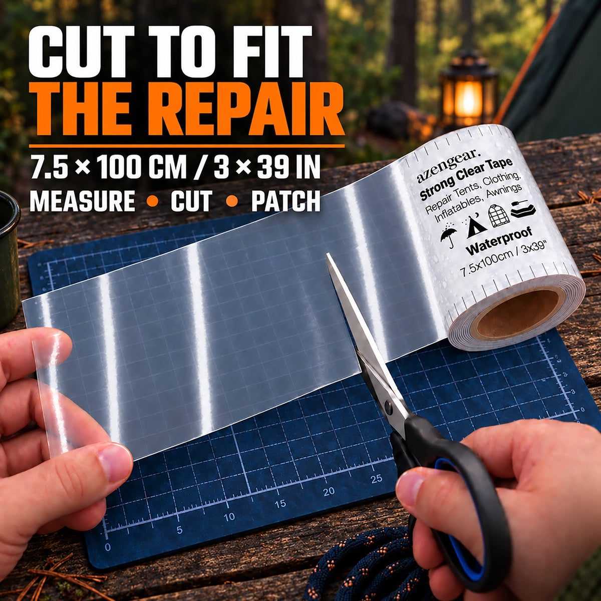 Clear Tenacious Waterproof Tape for Tents, Jackets, Inflatables, PVC - aZengear