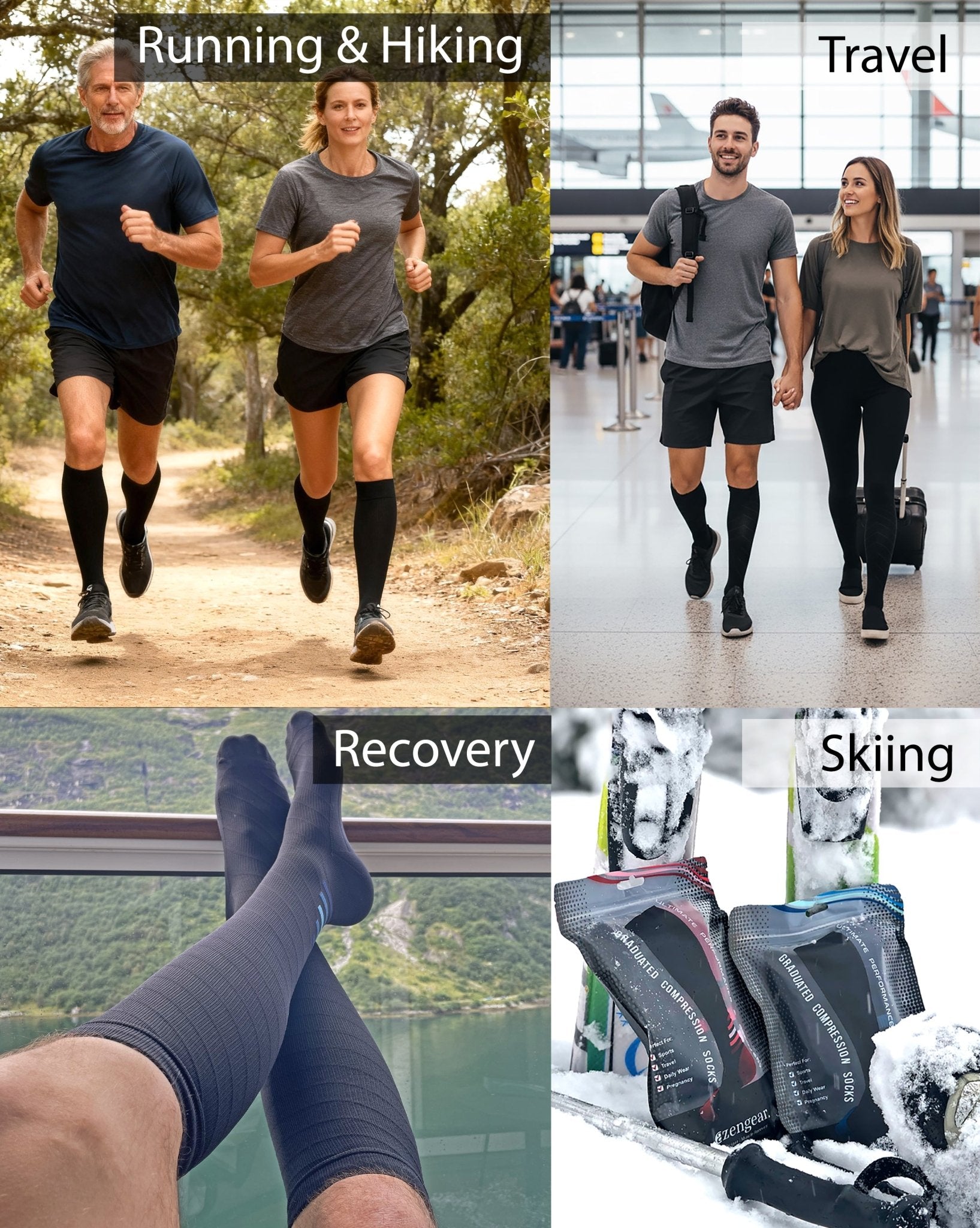 aZengear Graduated Compression Socks for Men and Women (20-30 mmHg)