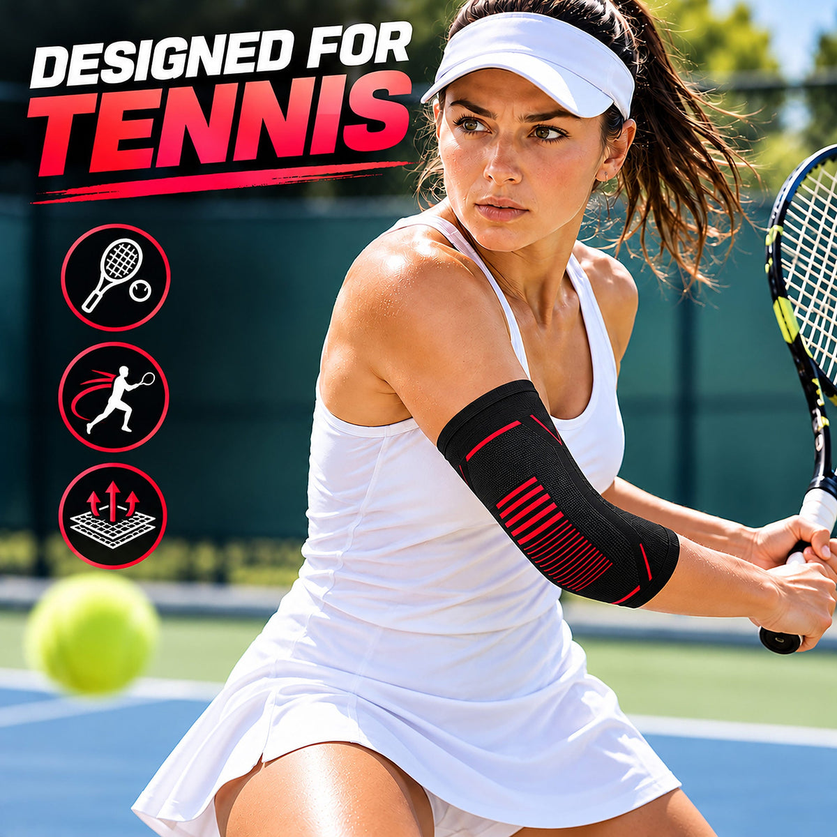 Elbow Support Brace (2 Pack) for Men and Women, Tennis and Golfers - aZengear
