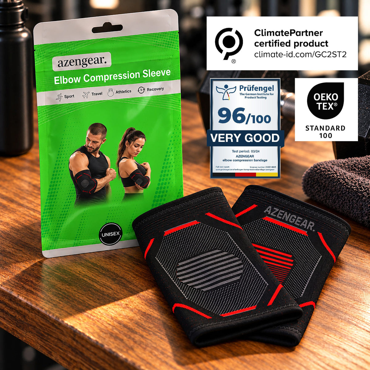 Elbow Support Brace (2 Pack) for Men and Women, Tennis and Golfers - aZengear
