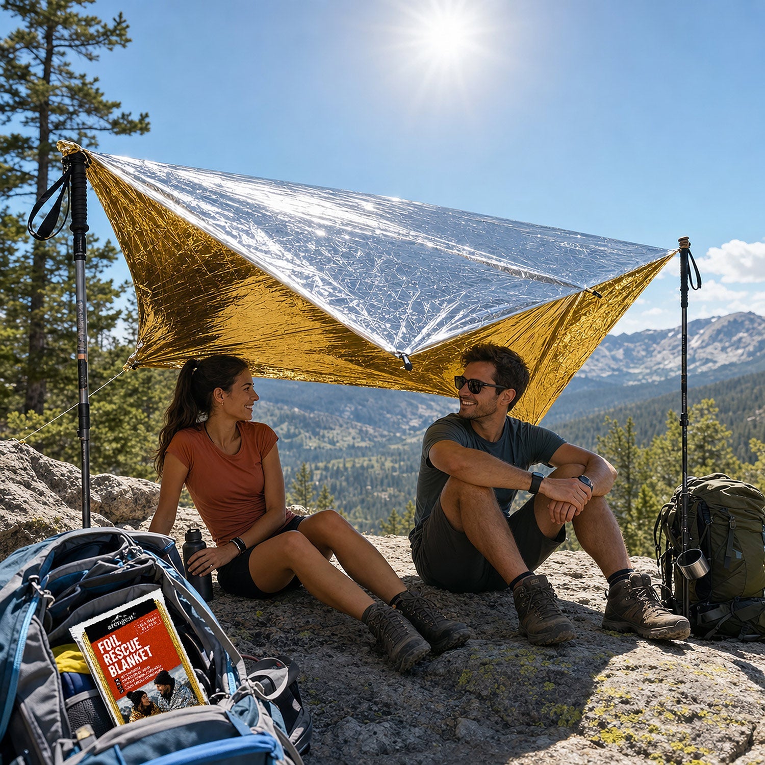 Emergency Rescue Foil Blankets (10 Pack), Thermal Mylar, Waterproof - aZengear