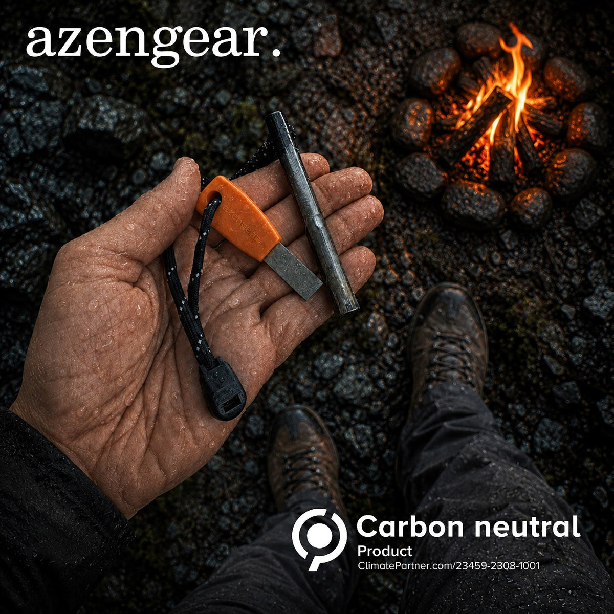 Ferro Rod, Firesteel, Fire Starter Kit (10cm x ⌀1cm) - aZengear