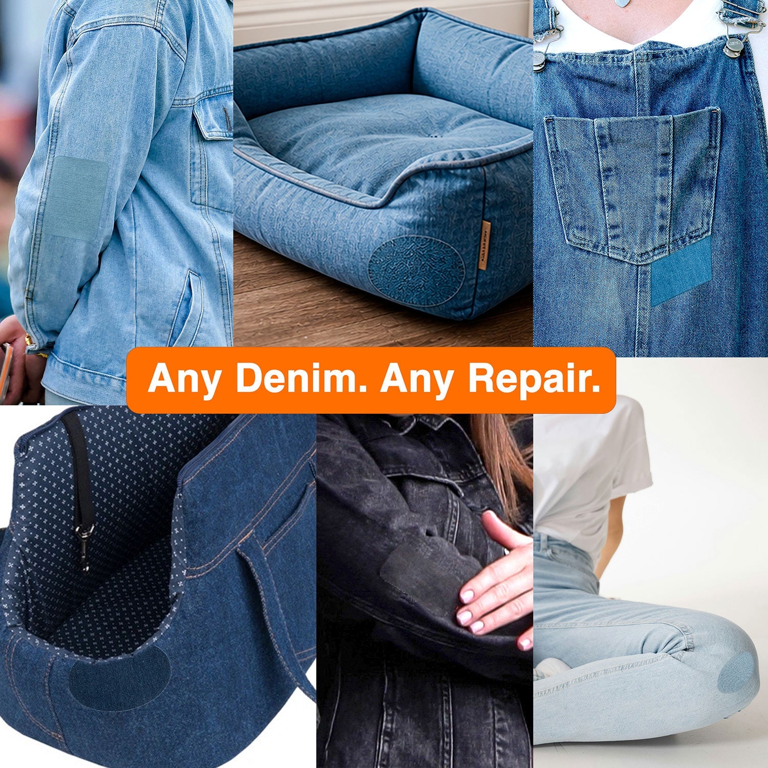 Iron - On Denim Repair Patches for Jeans (10 Pack) - 100% Cotton Heavy Duty, Wash - Proof - aZengear