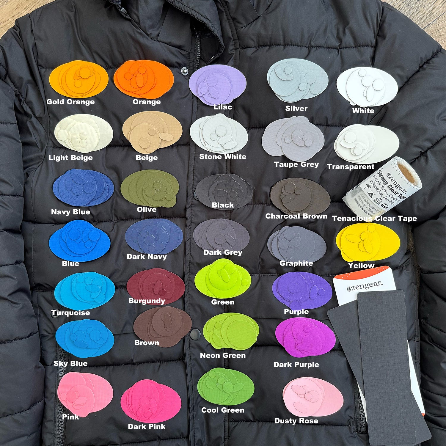 Lot De 7 Patchs De Réparation Autocollants En Nylon – Formes Pierre, Imperméable, Thermocollant, Pour Tente, Sac, Veste, Bâche