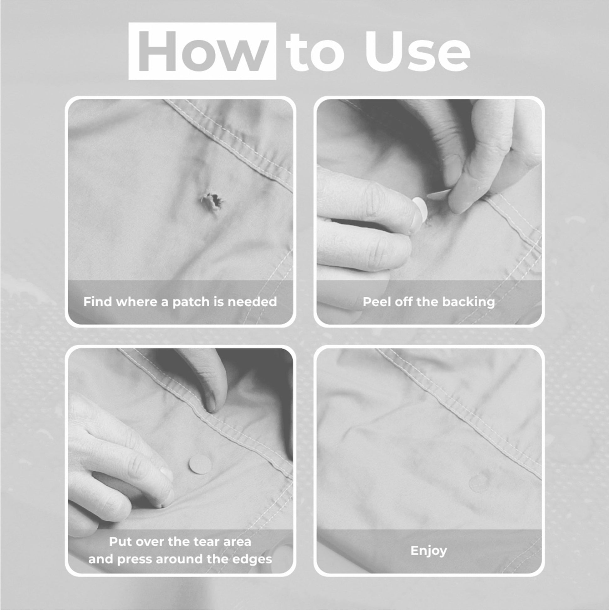 Puffer Jacket Repair Patches - Waterproof, Self - Adhesive, Tear - Cold - Heat - Resistant - aZengear (Artdriver Ltd)