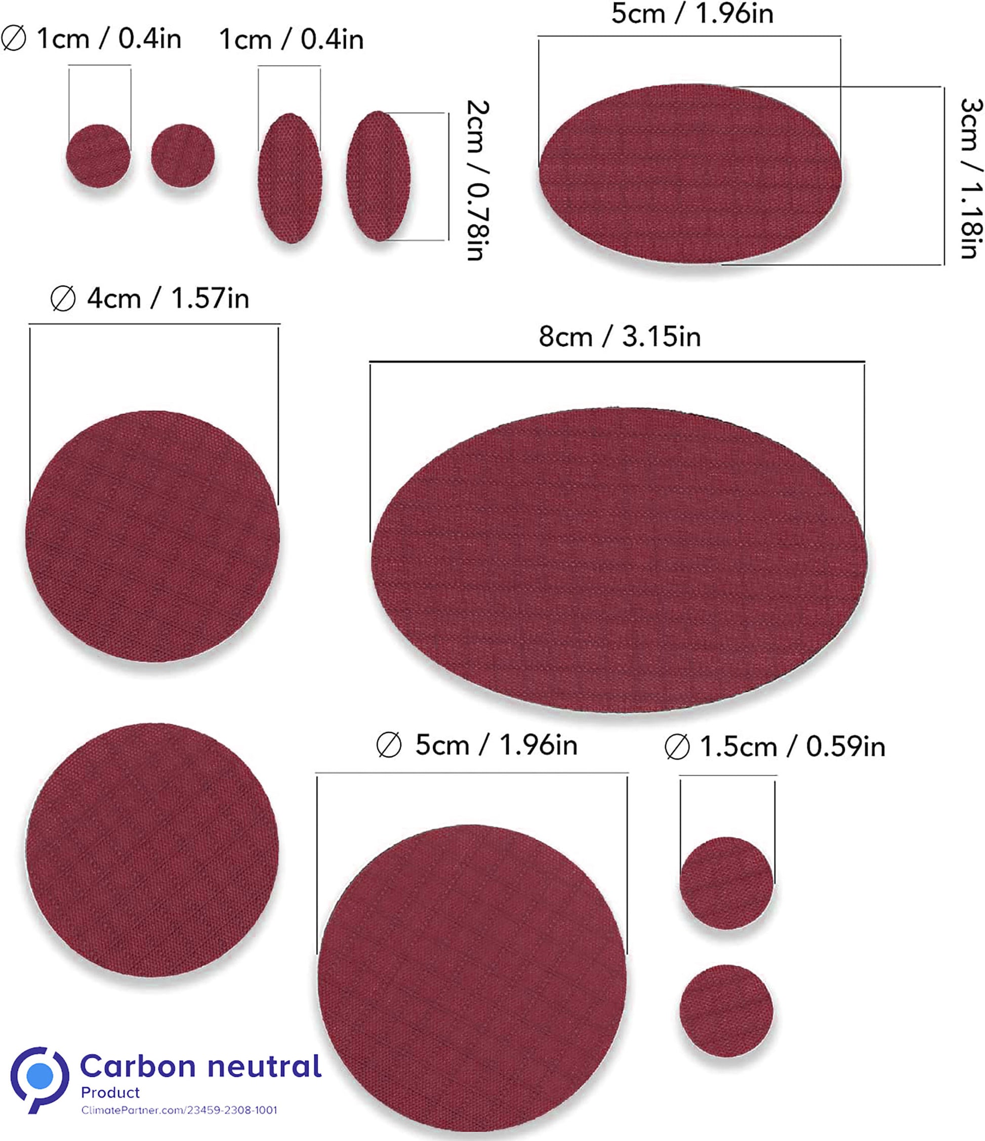 Burgundy Tent Puffer Jacket Repair Patches | Waterproof, Pre-Cut, Self-Adhesive, Tear-Resistant (11 Pieces)