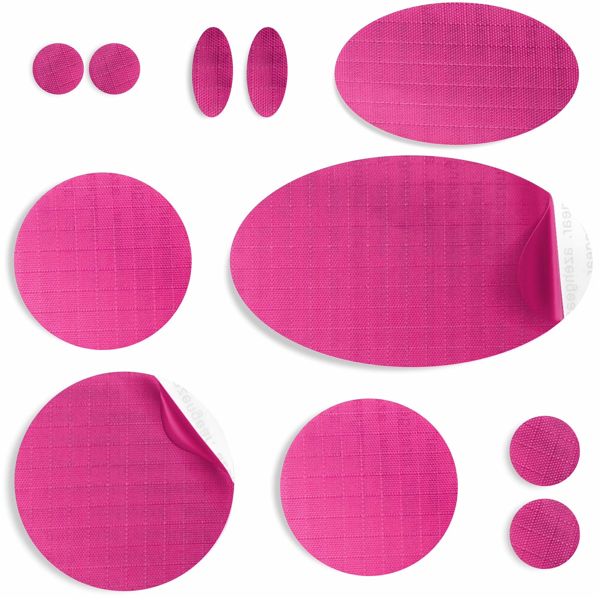 Dark Pink Puffer Jacket Repair Patches | Waterproof, Pre-Cut, Self-Adhesive, Tear-Resistant (11 Pieces)