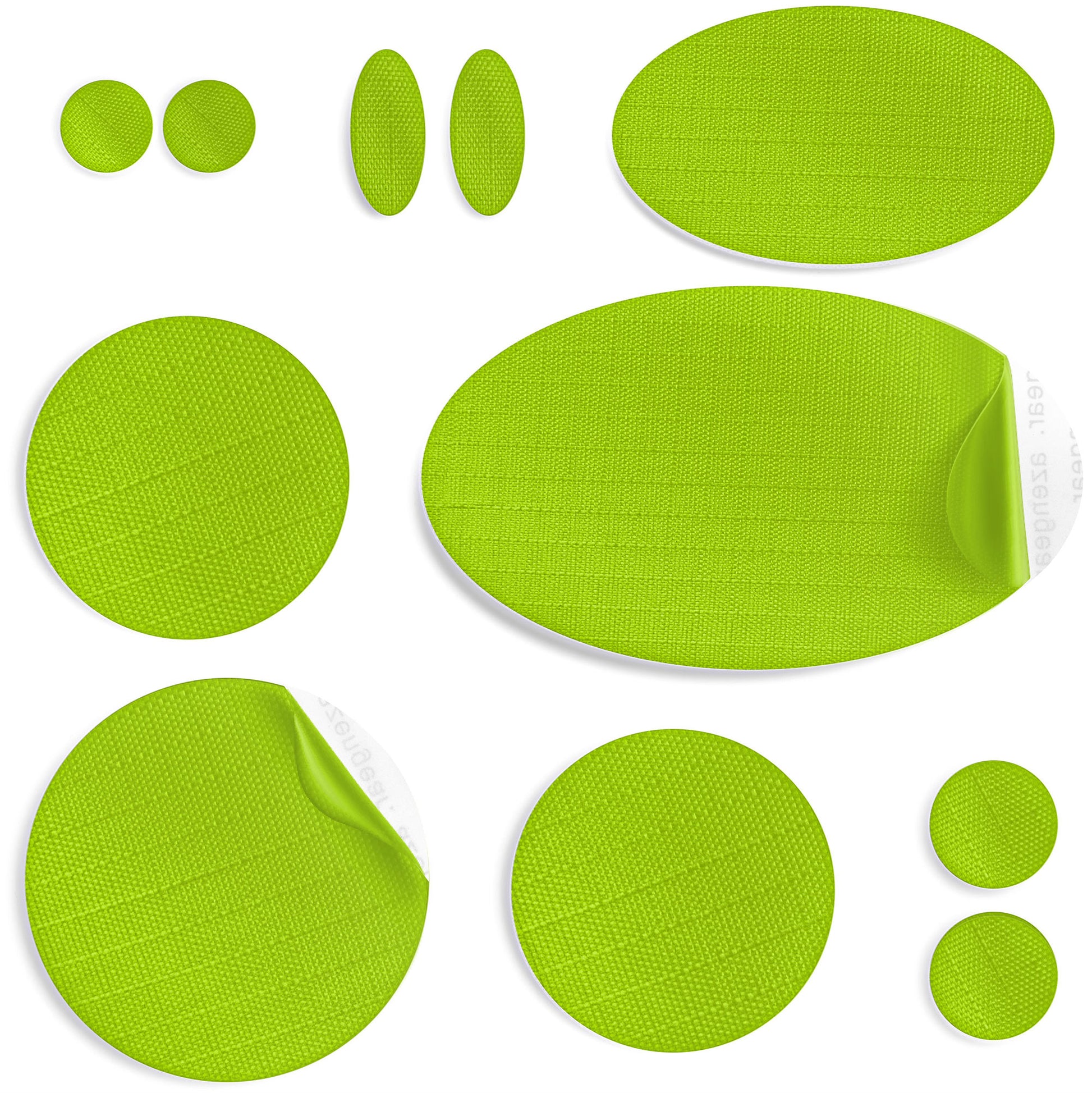 Neon Green Puffer Jacket Repair Patches | Waterproof, Pre-Cut, Self-Adhesive, Tear-Resistant (11 Pieces)