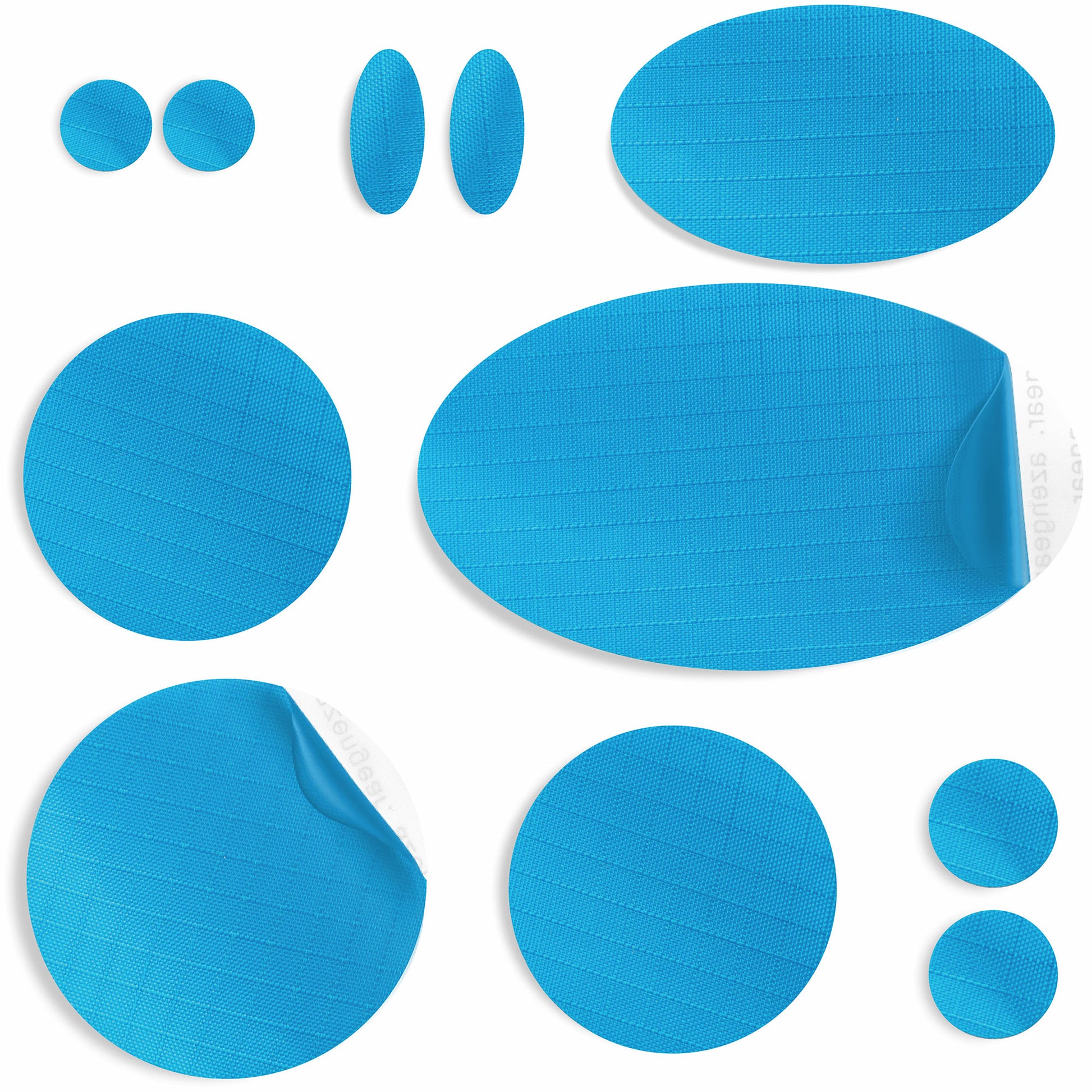 Turquoise Puffer Jacket Repair Patches | Waterproof, Pre-Cut, Self-Adhesive, Tear-Resistant (11 Pieces)